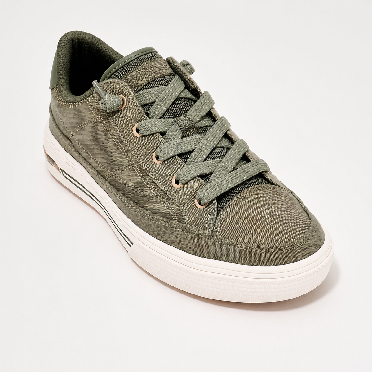 Women’s Everyday Comfort Canvas Sneakers – Cushioned Lace-Up Casual Shoes