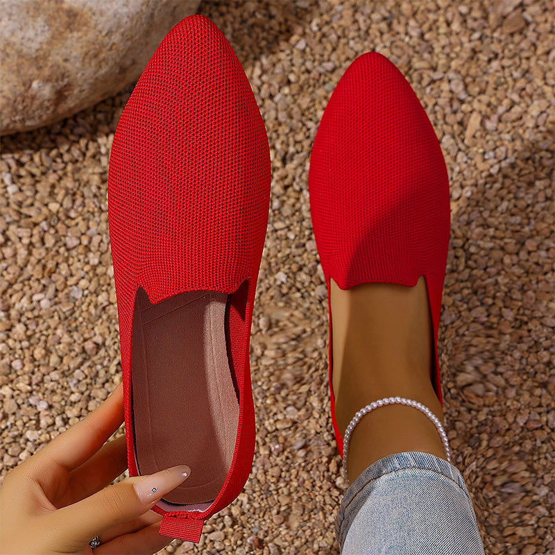 👞 LIMITED-TIME 50% OFF! ✨ Women’s Knitted Pointed Toe Loafers – Slip-On, Breathable, Lightwe