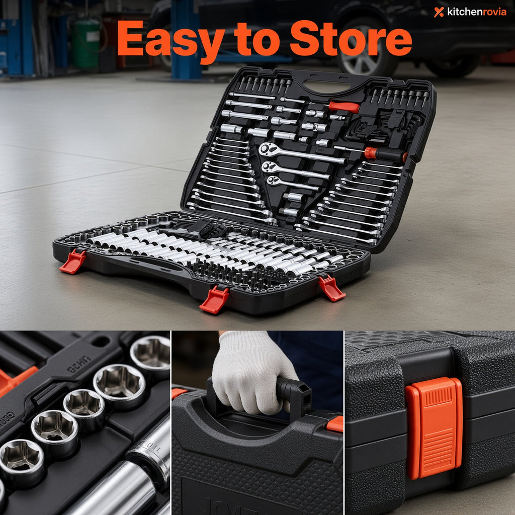 🚗 308-Piece Automotive Tool Kit – Complete SAE & Metric Socket & Ratchet Set